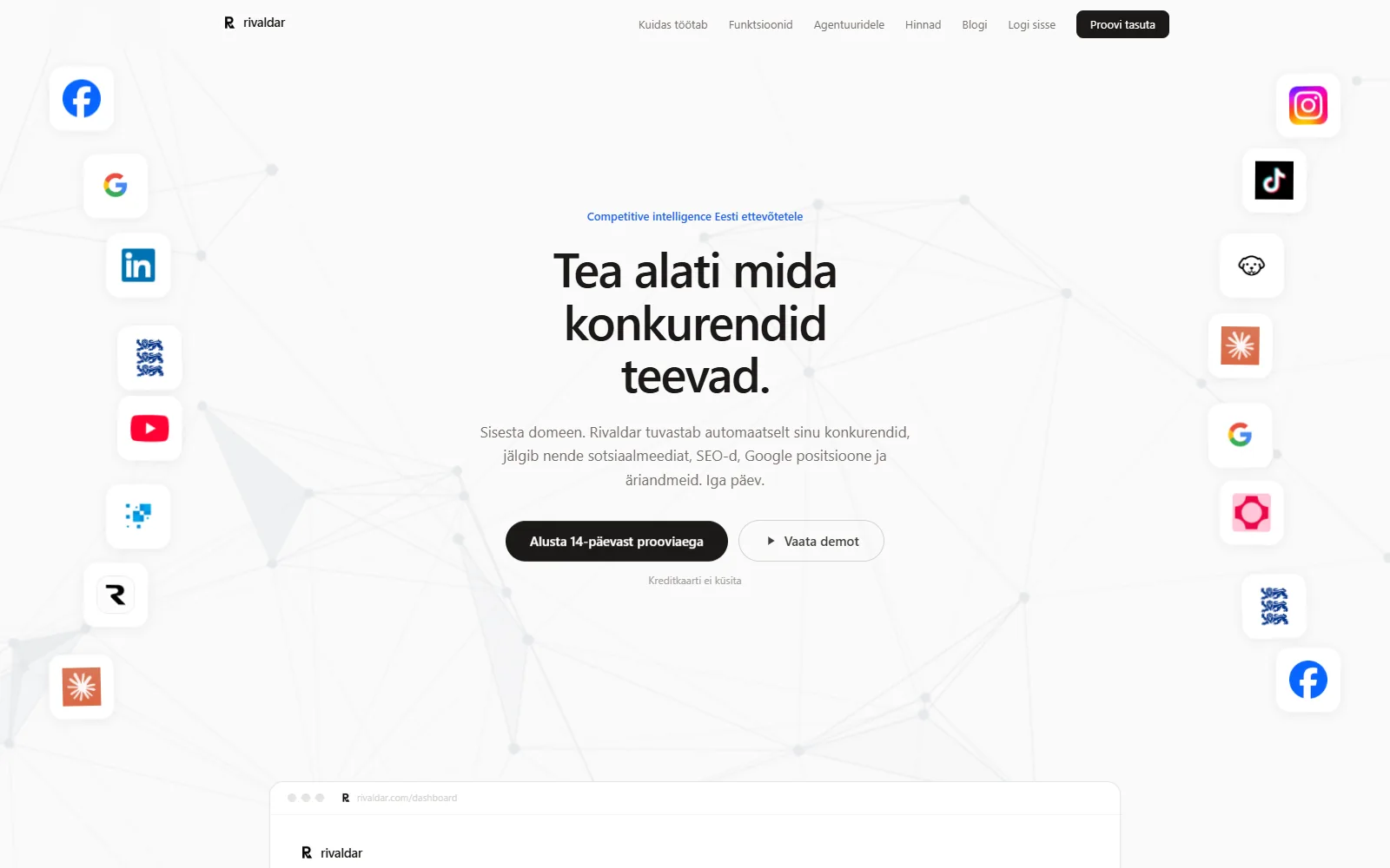 Rivaldar.com veebilehe ekraanitõmmis