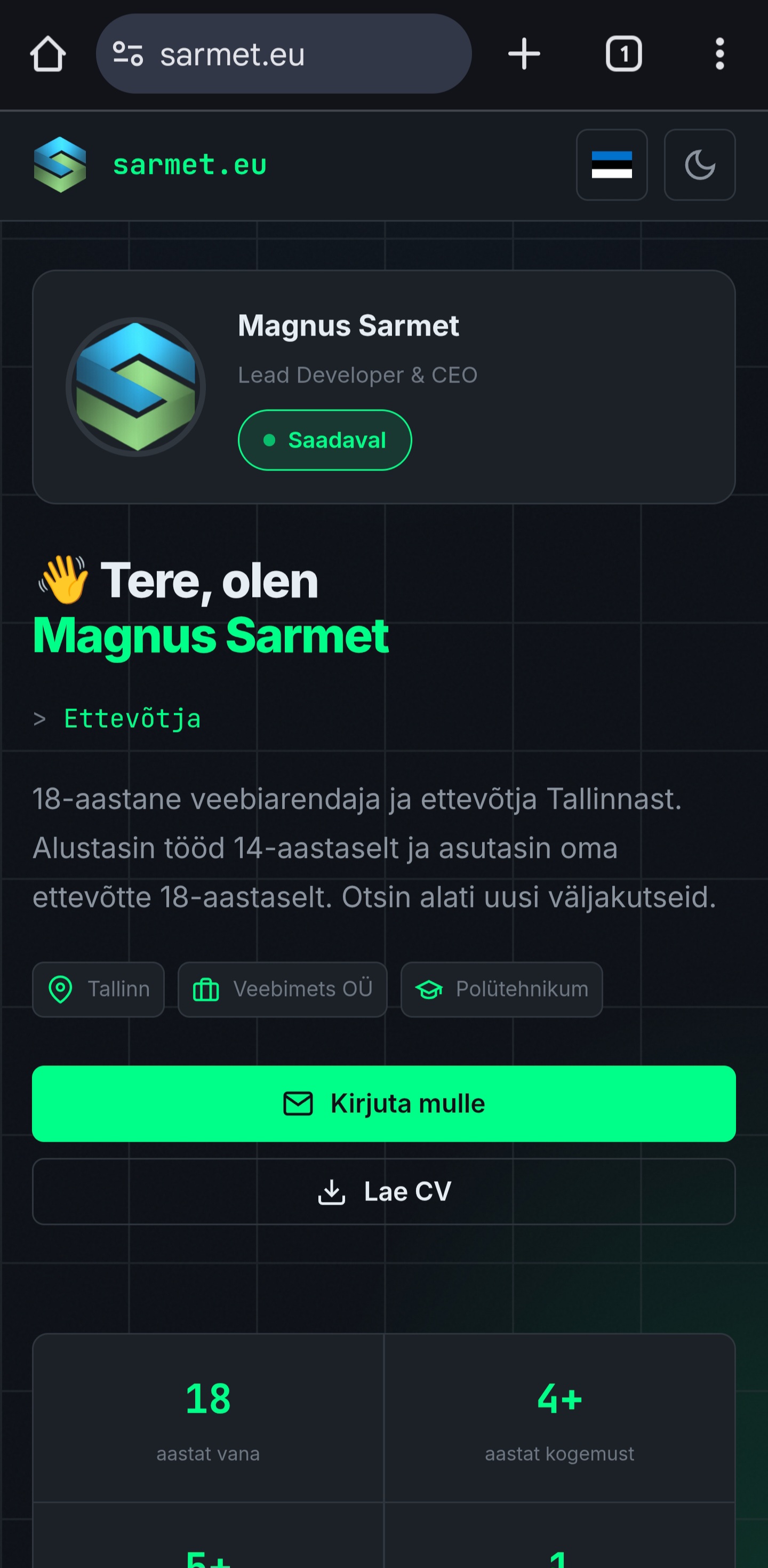 Sarmet.eu mobiilivaade