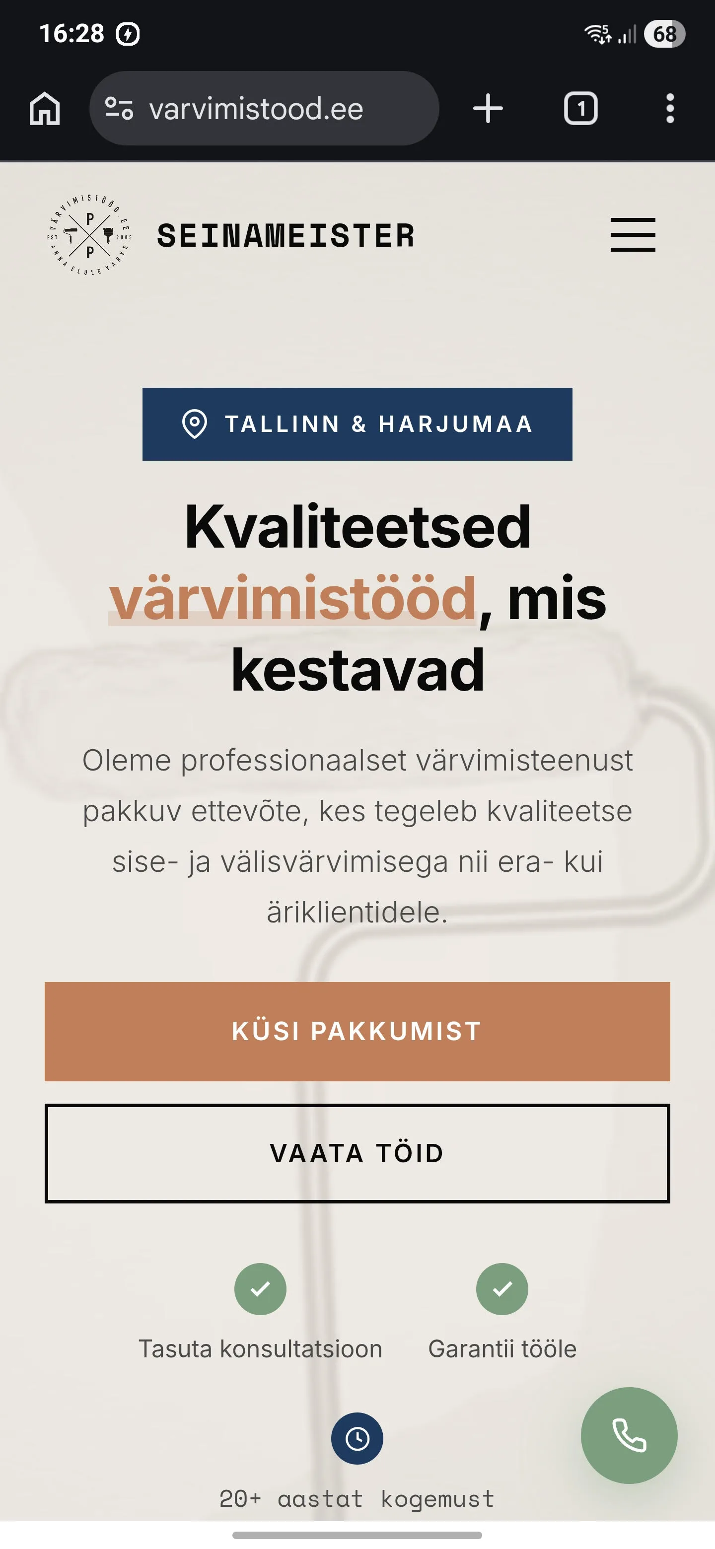 Varvimistood.ee mobiilivaade
